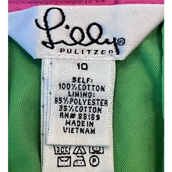 Lilly Pulitzer Green Cropped Chino Vacation Summer Preppy Cruise Pants - Size 10 - Picture 3 of 6
